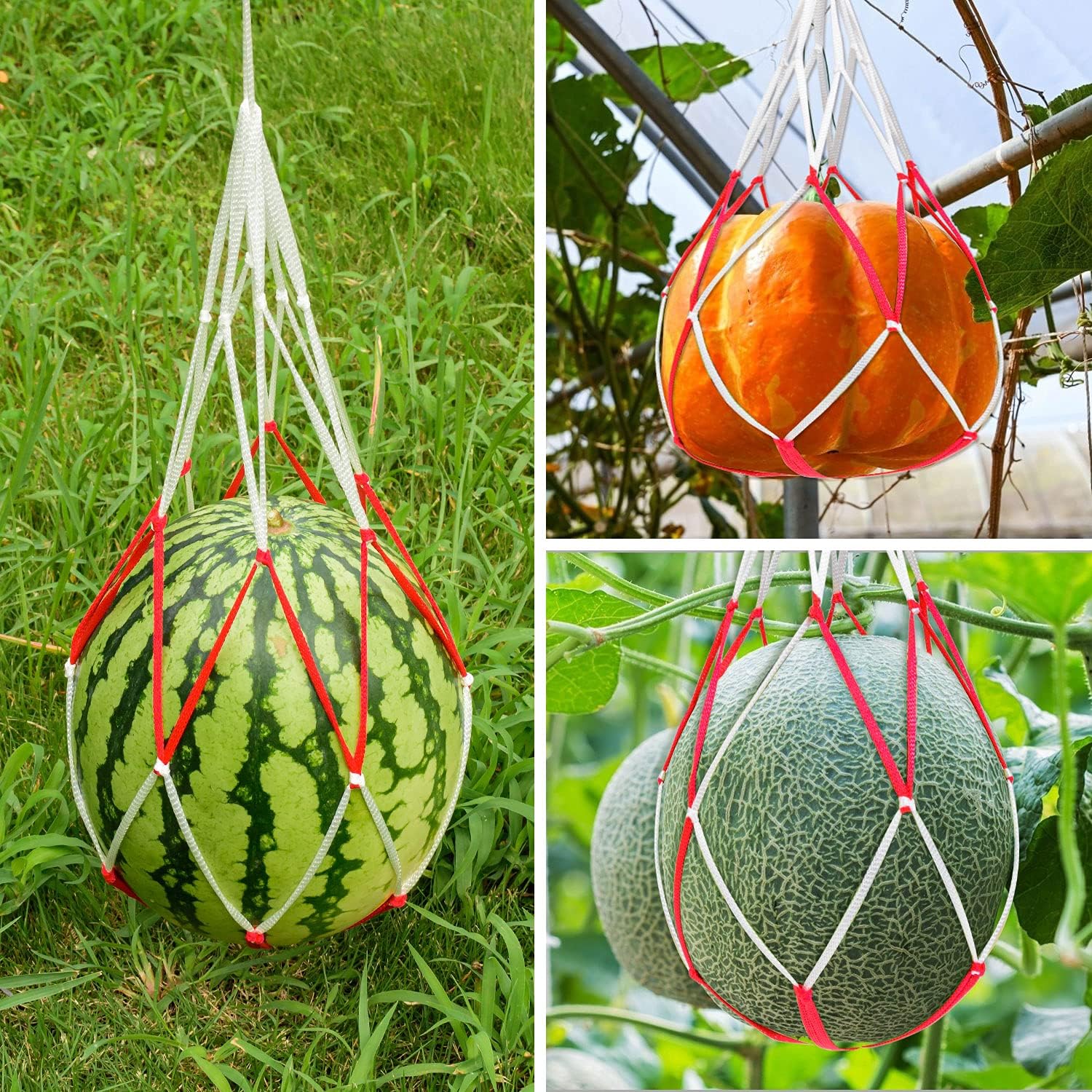 NANAHuang 20Pcs Melon Hammocks Cradles, Melon Hammock for Trellis Heavy Duty Watermelon Nets, Pumpkin Support Hanging Bags for Growing Cantaloupes Honeydew, 16inches Long, Bear for 30lbs