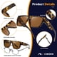 thumbnail image 5 of Gafas de Sol Polarizadas Kimorn Vintage Cuadradas para Usar Sobre Anteojos, 5 of 6