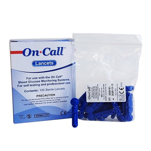 Lancetas On Call 30 G, universales, estériles - 100 pzas - ACON