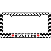 Faith Love with Hearts License Plate Tag Frame, Multiple Colors