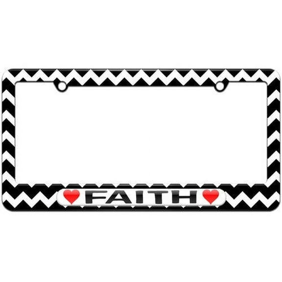 Faith Love with Hearts License Plate Tag Frame, Multiple Colors