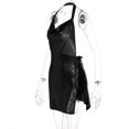 thumbnail image 4 of Vestido Corto Atractivo Vestido de fiesta de cóctel Lentejuelas sin espalda Mini vestido de corte bajo Dividir metálico Sólido Kuymtek para Mujer Negro T L, 4 of 8