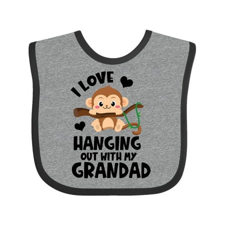

Inktastic Monkey I Love Hanging out with My Grandad Gift Baby Boy or Baby Girl Bib