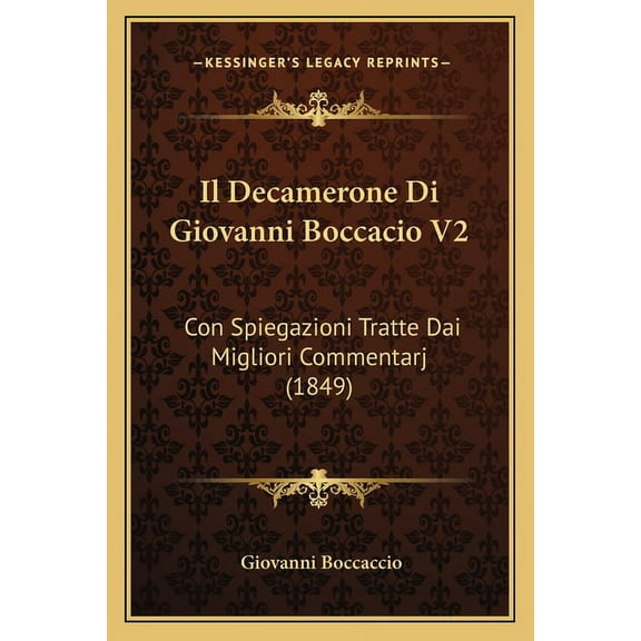 Il Decamerone Di Giovanni Boccacio V2 (Paperback)