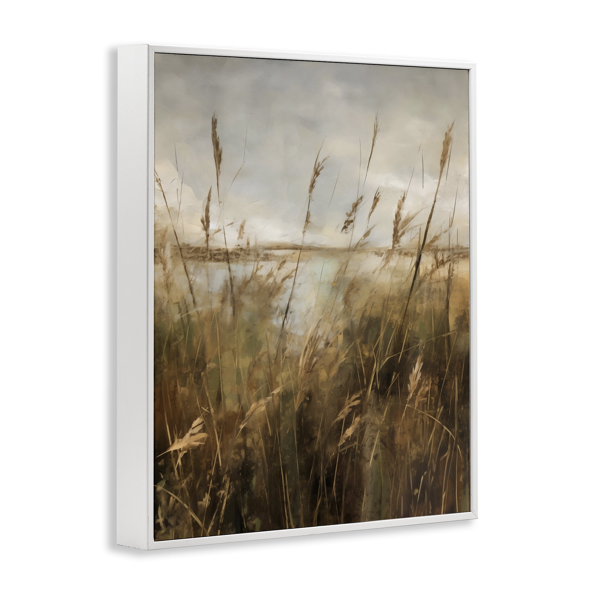 Stupell Industries Tall Grass Beside Quiet Lake White Framed Giclee Art, design by Creative Studio