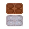thumbnail image 2 of 2PC Baby Popsicle Molds Silicone Ice Cube Moulds Set Sphere Giant Ice Maker With Lid Easy To Release Large Football/Basketball/Rugby Ice Cube Trays For Whiskey Cocktails Baby Food Brown, 2 of 9