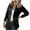 Black, variant on hgsbede Women's Solid Lapel Buttons Temperament Motorcycle Jacket Leather Suit Coat