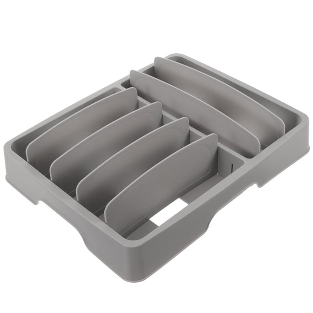 OULII Organizador De Cubiertos De Plástico Multiusos Para Cajón Con Compartimentos Y Soporte