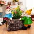 thumbnail image 2 of Garden Succulent Plants Resin Flowerpot Cute Gnome Sculpture, 2 of 9