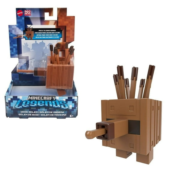 Figura de Acción Mattel Minecraft Legends Fidget Golem de Madera de 3.25"