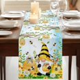 thumbnail image 3 of Table Runners 72 Inches Long Dress Scarves, Yellow Daisy Gnomes Farmhouse Kitchen Table Runner, Coffee Tablerunners, Pastoral Bees Floral Botanical Blue 14x72 Inch, 3 of 9