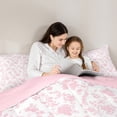 thumbnail image 5 of Manfei Natural Plant Floral Bedding Comforter Set,Boho Print Twin Comforter Sets,Pink White Bedding Set,Super Cozy Room Decoration Reversible,2pcs, 5 of 8