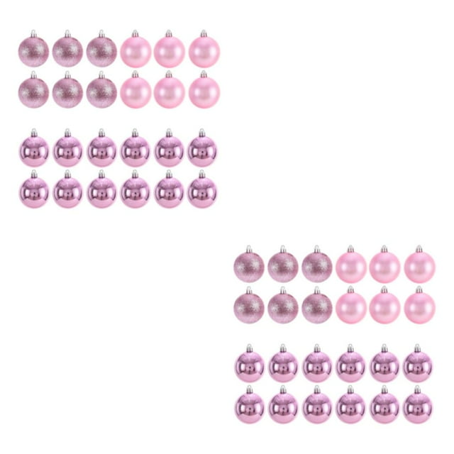 Transemion 24pieces Effective Decoration Balls Easy To Christmas Essentials Durable pink 2Set