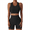 Black, variant on IBTOM CASTLE Women Workout Sets 2 Piece Seamless Ribbed Tank Top Sport Bra + High Waist Biker Shorts Gym Yoga Exercise Outfits S Orange