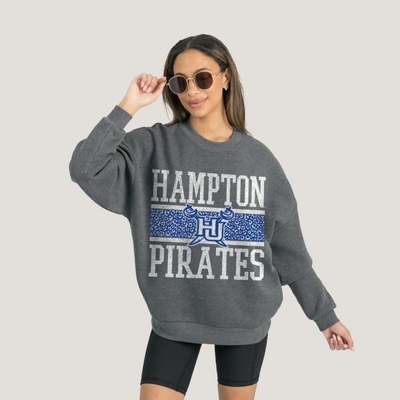 Women's Gameday Couture Charcoal Hampton Pirates Premium Fleece Pullover Sweatshirt