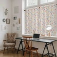thumbnail image 5 of Colorful Polka Dot Tier Curtains 54 Inch Length, Vintage Minimalist Geometric Beige Cafe Short Curtains for Bathroom Over Sink, Small Kitchen Curtain Light Filtering Drapes 2 Panels 27.5"Wx54"L, 5 of 8