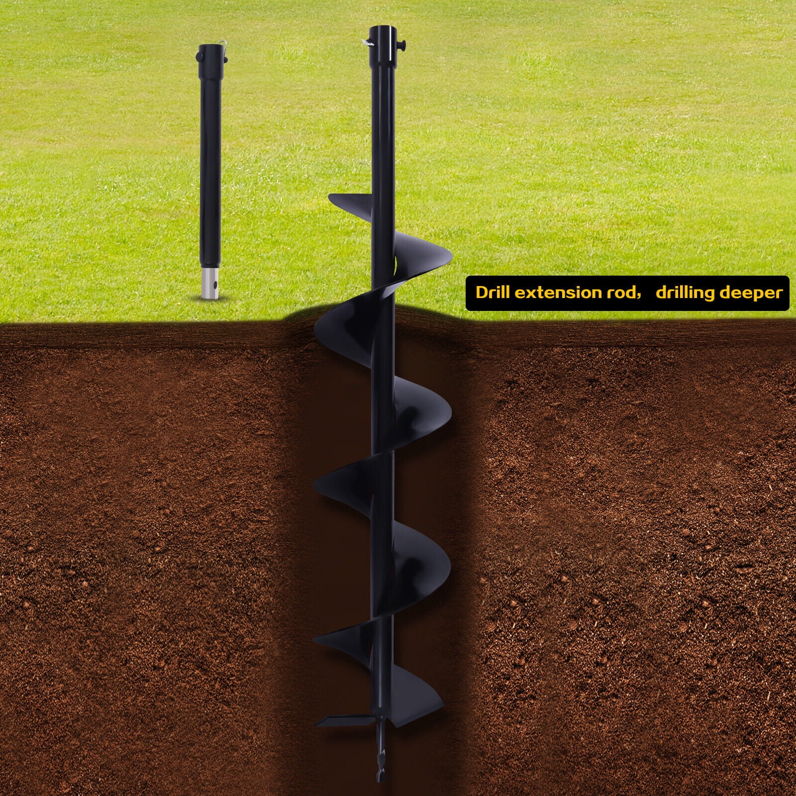 Miumaeov 6" Earth Auger Bit Fence Post Hole Digger Replacement Drill