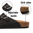 thumbnail image 5 of BERANMEY Unisex Sandals for Women & Men Summer Beach Cork Footbed Slide Sandals with Adjustable Buckle Slip-On Arch Support Shoes for Vacation/Resort/Indoor Outdoor Slippers, 5 of 8