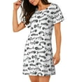 thumbnail image 2 of Naloa Fish Bones Print Women Nightgowns,Womens Loungewear,Short Sleeve Sleepwear,Comfy Ladies Nightdress, 2 of 6