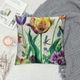 thumbnail image 2 of Creowell  Tulip Spring Floral Pillow Covers Farmhouse Garden Colorful Pillows Case for Patio Sofa Bed Home Decor 22x22in, 2 of 5