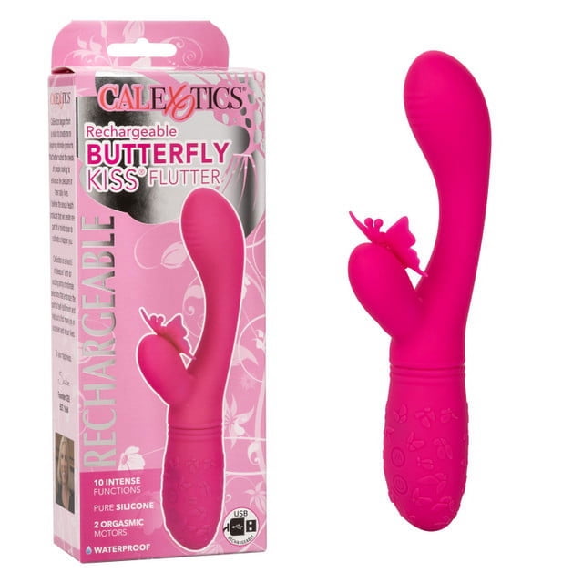 CalExotics Vibromasseur Lapin à Baiser Papillon Rechargeable, Rose