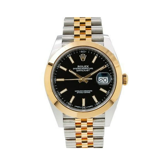 Pre-Owned Rolex Datejust 41 126303 41 mm Black Stick Dial Two-Tone Bracelet Men’s Watch