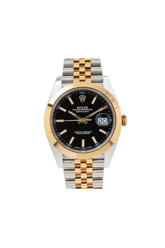 Pre-Owned Rolex Datejust 41 126303 41 mm Black Stick Dial Two-Tone Bracelet Mens Watch