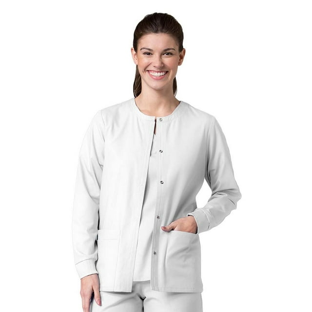 Red Panda Women's Warm Up Solid Scrub Jacket, Red Panda, Scrub Jacket, Missy, Solid, Long Sleeve, 27