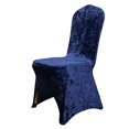 thumbnail image 4 of BalsaCircle Navy Blue Fitted Spandex Crushed Velvet Stretchable Banquet Chair Cover Party Events Home, 4 of 8