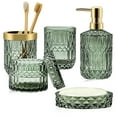AOMOTA 5Pcs Bathroom Accessories Set, Modern Glass Bathroom Accessories ...