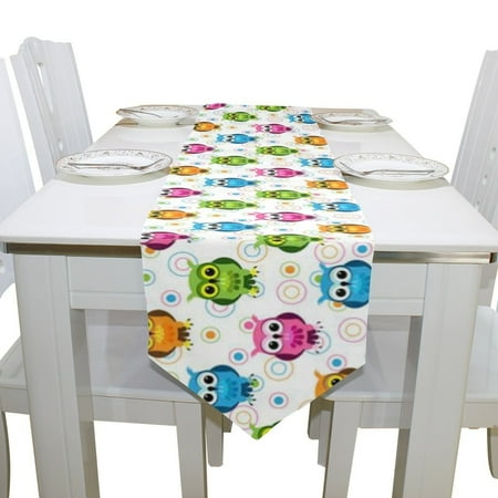 

POPCreation Polka Dot Owl Table Runner 13x70 Inches White Table Top Decoration