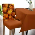thumbnail image 5 of Dining Chair Covers Set of 6,Thanksgiving Pumpkin Maple Leaf Universal Stretch Kitchen Seat Covers Parsons Chair Protector Slipcover for Home Restaurant Party Decor,Country Vintage Orange Plant, 5 of 6