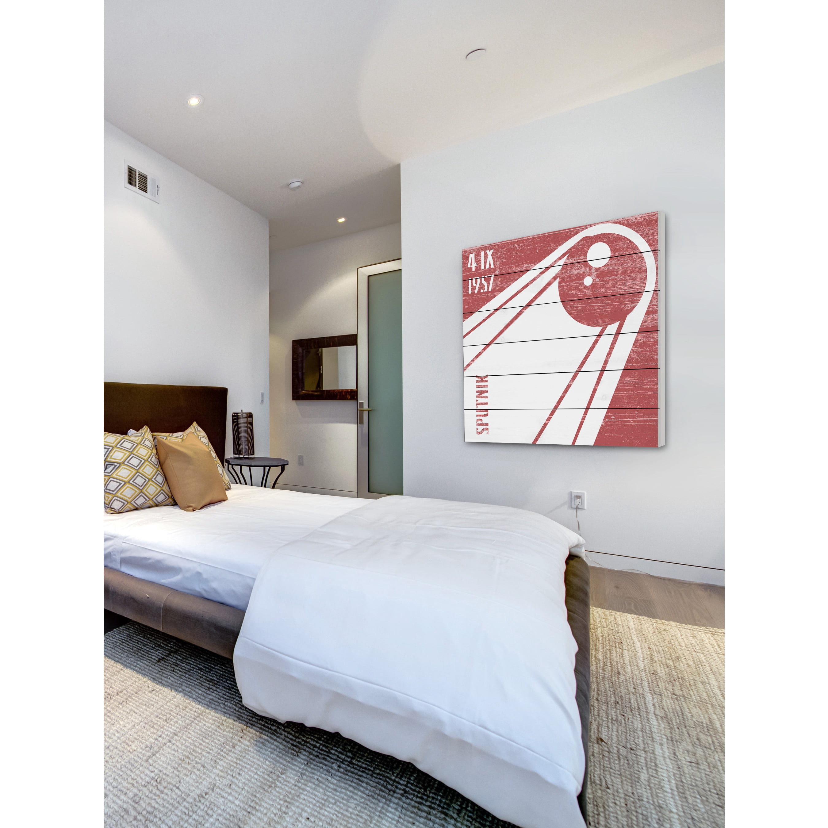 MARMONT HILL  - 'Sputnik 1957' Painting Print on White Wood - Multi-Color 32 x 32