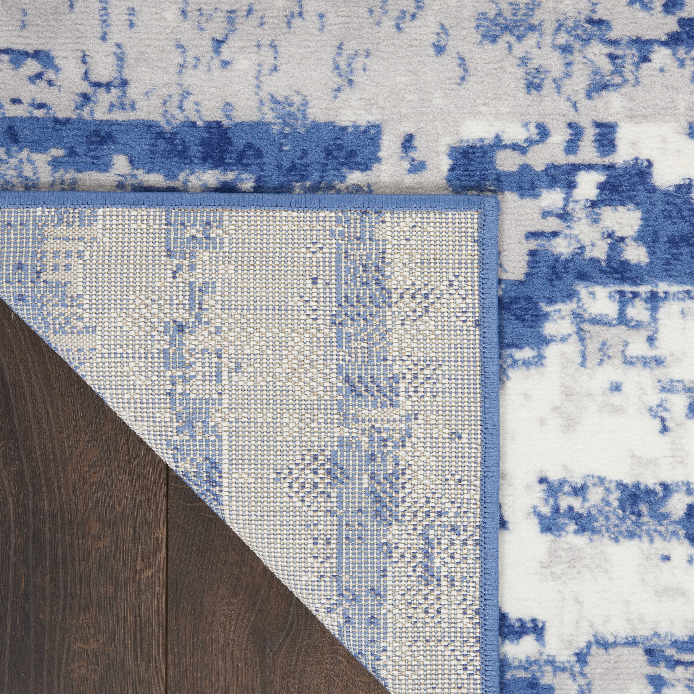 Nourison Whimsicle Modern Artistic Ivory Navy 8' x 10' Area Rug, (8' x 10')