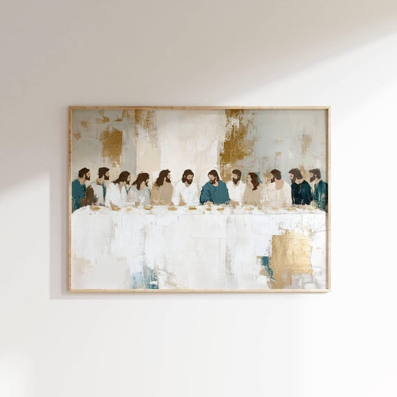 Last Supper Wall Art, Jesus Print, Spiritual Bible Art, Minimal Modern Christian Wall Home Decor, Home Decor #2905, Unframed Poster Size 8x12