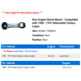 thumbnail image 2 of Rear Engine Shock Mount - Compatible with 1988 - 1991 Oldsmobile Cutlass Calais 1989 1990, 2 of 2