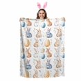 thumbnail image 2 of Throw Blanket Fleece Throw Blanket 50x60in, Watercolor Easter Egg Rabbit on White Soft Lightweight Bed Blankets Spring Leaves Fuzzy Couch Blankets for All Season, 2 of 9
