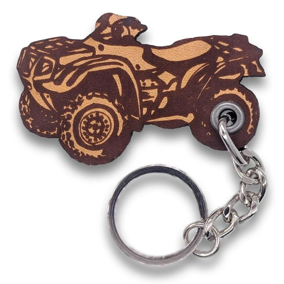 ForLeatherMore - 4 Wheeler Shape ATV Quad - Genuine Leather Keychain - Hobbies Collection
