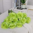 thumbnail image 5 of Morttic Artificial Silk Rose Flower Bouquet Lifelike Fake Rose for Wedding Home Party Decoration Event Gift 10pcs (Green), 5 of 7