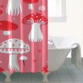 thumbnail image 4 of Red Mushroom Pattern Pink Pattern Shower Curtain 36"x72" ,Bathroom Decorative Shower Curtains Set with 12 Hooks,Modern Waterproof Washable Shower Curtain, 4 of 6