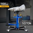 thumbnail image 2 of TUFFIOM Transmission Jack, 1,100 lbs 1/2-Ton Hydraulic 2-Stage High Lift Vertical Telescoping Floor Jack Stand, 34" to 68" Lifting Range, w/Pedal, 360° Swivel Wheels, Garage/Shop Lift Hoist, 2 of 14