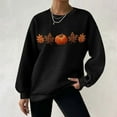 thumbnail image 3 of XVJRHAK Graphic Sweatshirts Women's Long Sleeved Plaid Pocket Casual Hoodie without Hat (Black,M), 3 of 4