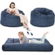 thumbnail image 1 of Qinaqin Giant Bean Bag Chair Cama Convertible Foam Filled Beanbag to Mattress Corduroy Cover Floor Sofá para Adults (Navy), 1 of 7