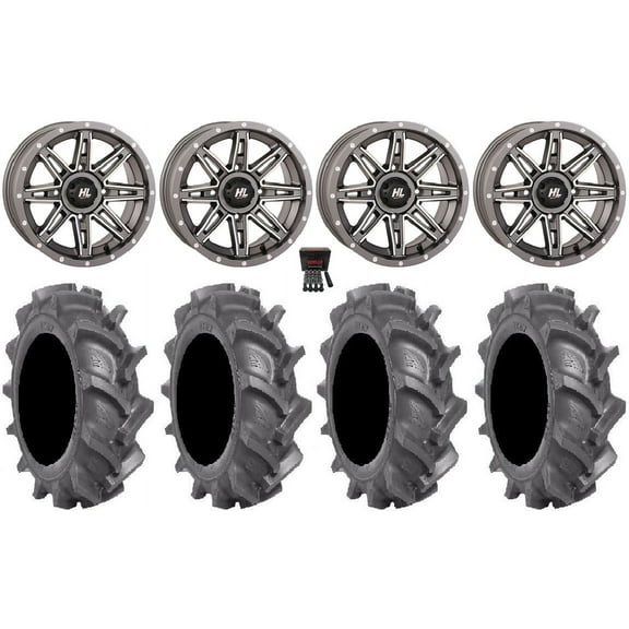 High Lifter HL22 14" Wheels Gunmetal 30" BKT AT 171 Tires Can-Am Commander Maverick Renegade Outlander Defender