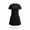 thumbnail image 3 of hlysgo Girls 2 Piece Skirt Sets Short Sleeve Y2K Tops and Skort with Built in Shorts Clothing Sets Summer Outfits Black,170, 3 of 4