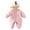 Pink, variant on Baby Girls Boys Long Sleeve Warm Romper Dinosaur Hooded Fleece Lined Jumpsuit Comfortable Snowsuit for Outdoor
