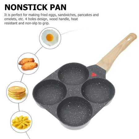 

Yuangui 4-Cup Non-Aluminum Pancake/Burger/Omelet Pan with Wood Handle for Gas Stove