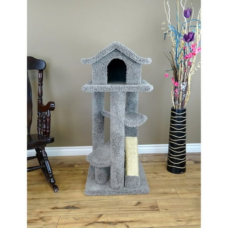 Pagoda Cat Tree - New Cat Condos Large 46 in. Pagoda Cat Tree
