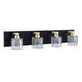 thumbnail image 2 of Aspen Creative 62324, Bathroom Vanity 4 Lights Fixture, 28" W x 5-5/8" H x 5-1/4" E, Matte Black & Warm Brass Finish, Bulb Not Included, 2 of 7