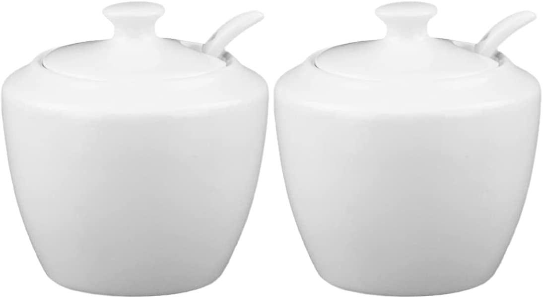 Købenstyle II Set of 2 Porcelain Condiment Pots, White